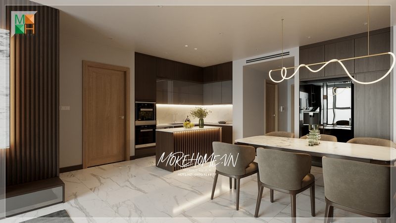 Bộ bàn ăn 6 ghế gỗ tự nhiên bọc nỉ màu nâu hiện đại sử dụng thoải mái tiện nghi, dễ dàng.