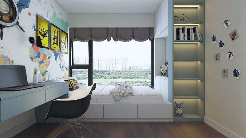 Thiết kế nội thất phòng ngủ cho bé trai đẹp hiện đại